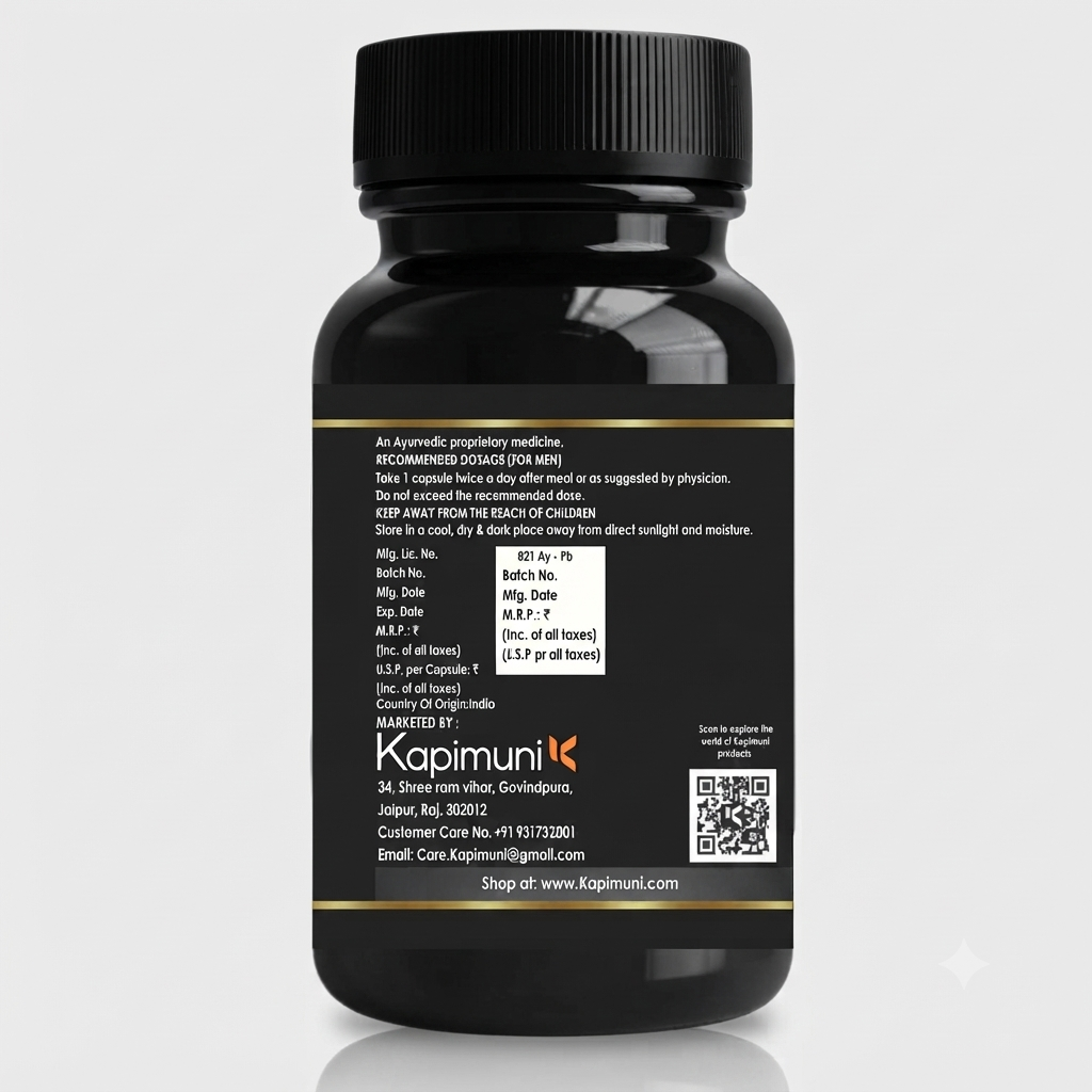 Kapimuni Revive – Ayurvedic Stamina Capsules for Men (30 Capsules)